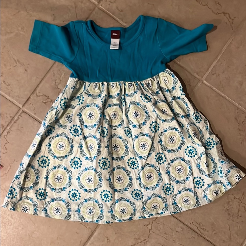 Teal and Cream Kids Dress